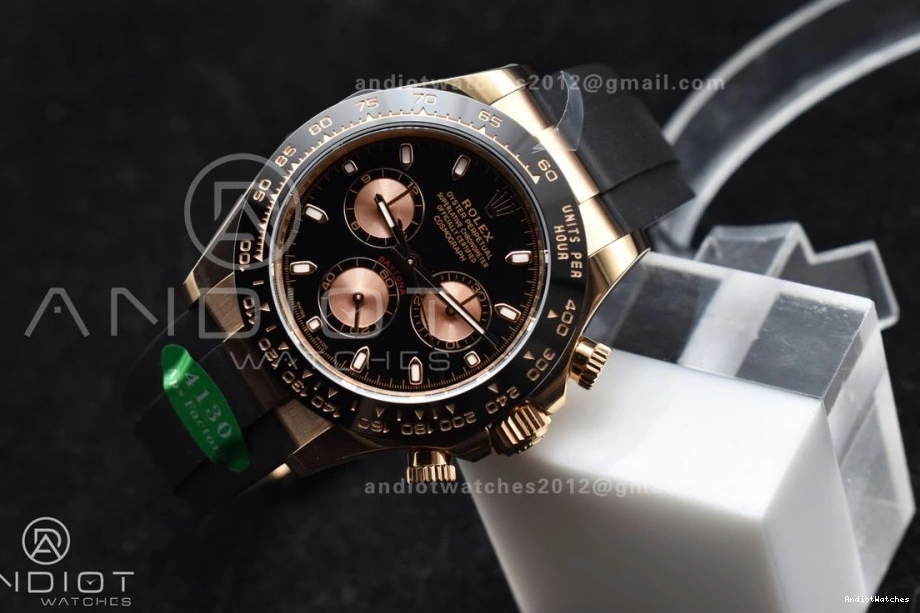 1:1 Daytona Strap SH Black Oysterflex Rubber Dial 753 116518 Edition on RG APSF Seasonal Best 0706